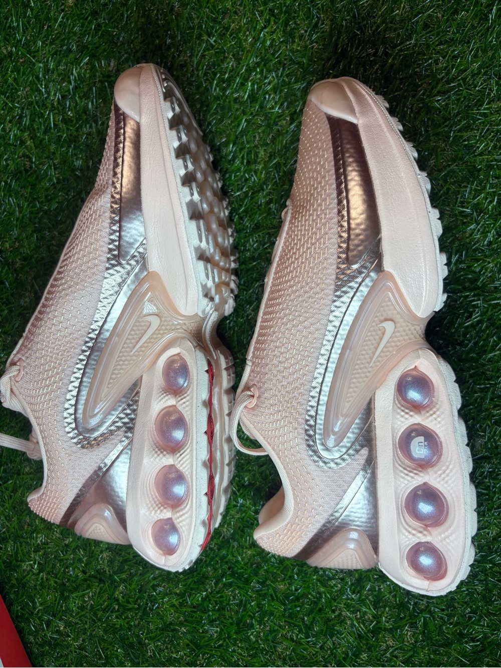 Nike Air Max Women’s light Silver and Blush Air-Cushion Sneakers